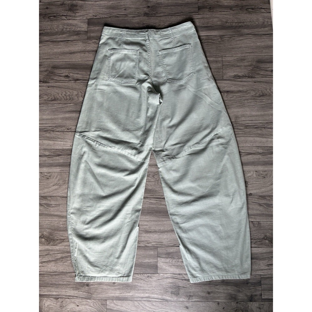 Pilcro Vintage Bow Full-Length Barrel Pants Sage Green Size 28 Anthropologie - Picture 16 of 16